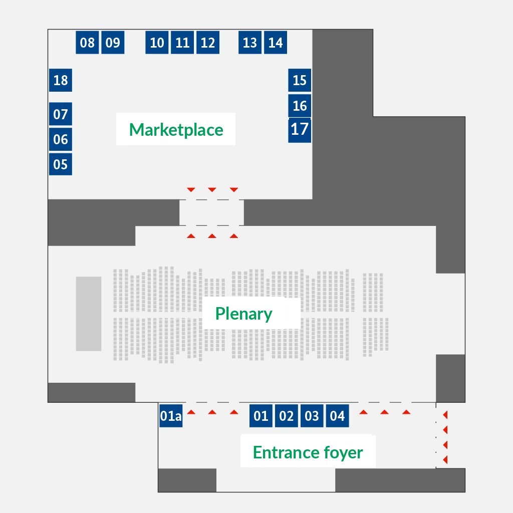 Floor plan ground floor with partner stands