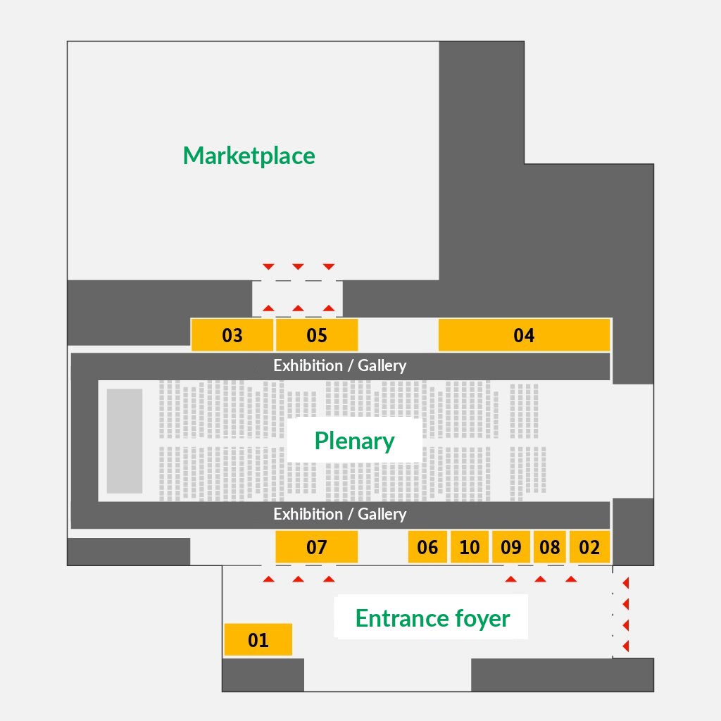 Floor plan first floor/gallery with exhibitors